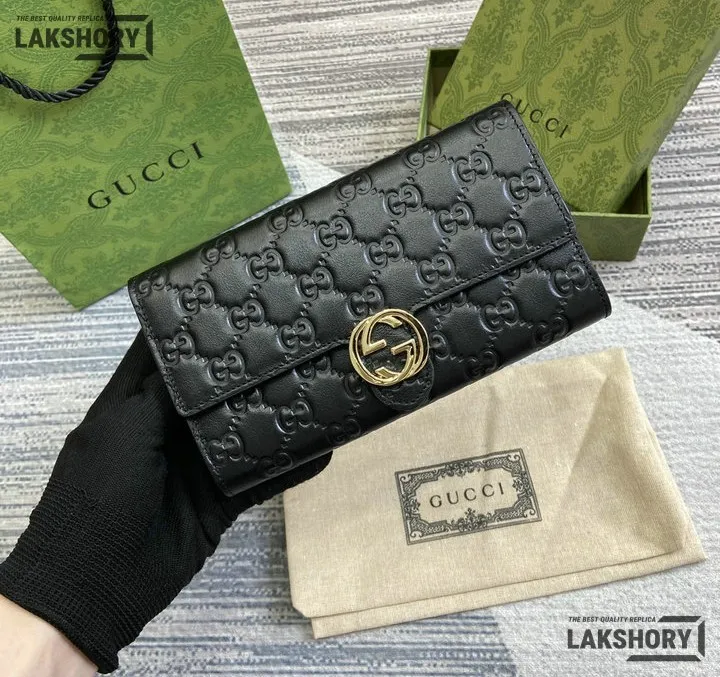 Gucci 1:1 Mirror Replica Guccissima GG Continental Wallet Black 19.5CM/7.7IN Gucci Replica Wallets Gucci 1:1 Mirror Replica Guccissima GG Continental Wallet Black 19.5CM/7.7IN Gucci Replica Wallets