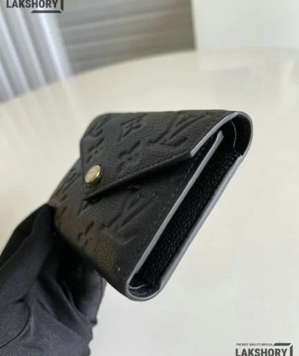 Louis Vuitton 1:1 Mirror Replica Victorine Wallet Monogram Black Navy Blue 12CM/4.7IN Louis Vuitton Replica Wallets