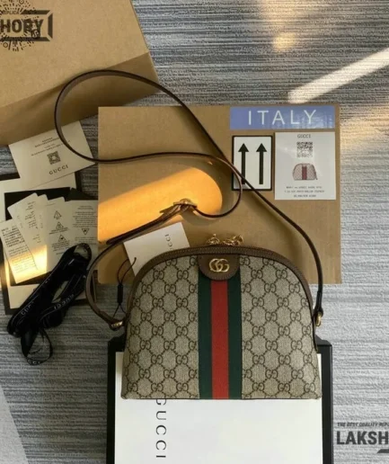 Gucci 1:1 Mirror Replica GG Supreme Web Small Ophidia Bag 23.5CM/9.3IN Gucci Replica Ophidia Bags