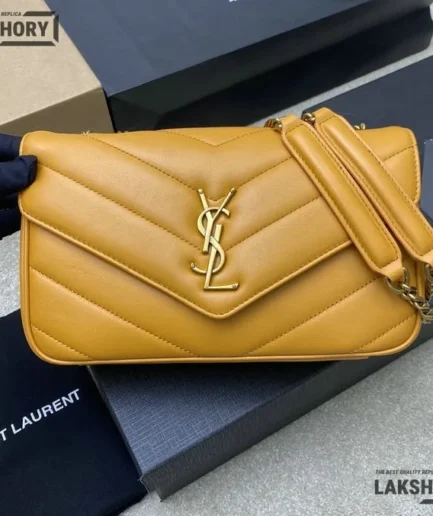 Ysl 1:1 Mirror Replica Loulou Small Matelassé Chain Bag 24CM/9.4IN Replica Crossbody Bags