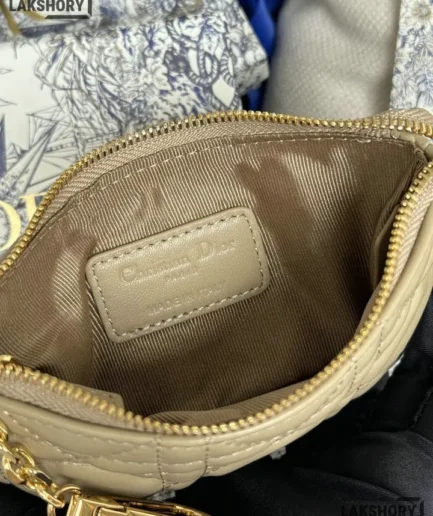Dior 1:1 Mirror Replica Lambskin Cannage Lady Dior Zipped Key Case 7.6CM/3IN Christian Dior Replica Wallets