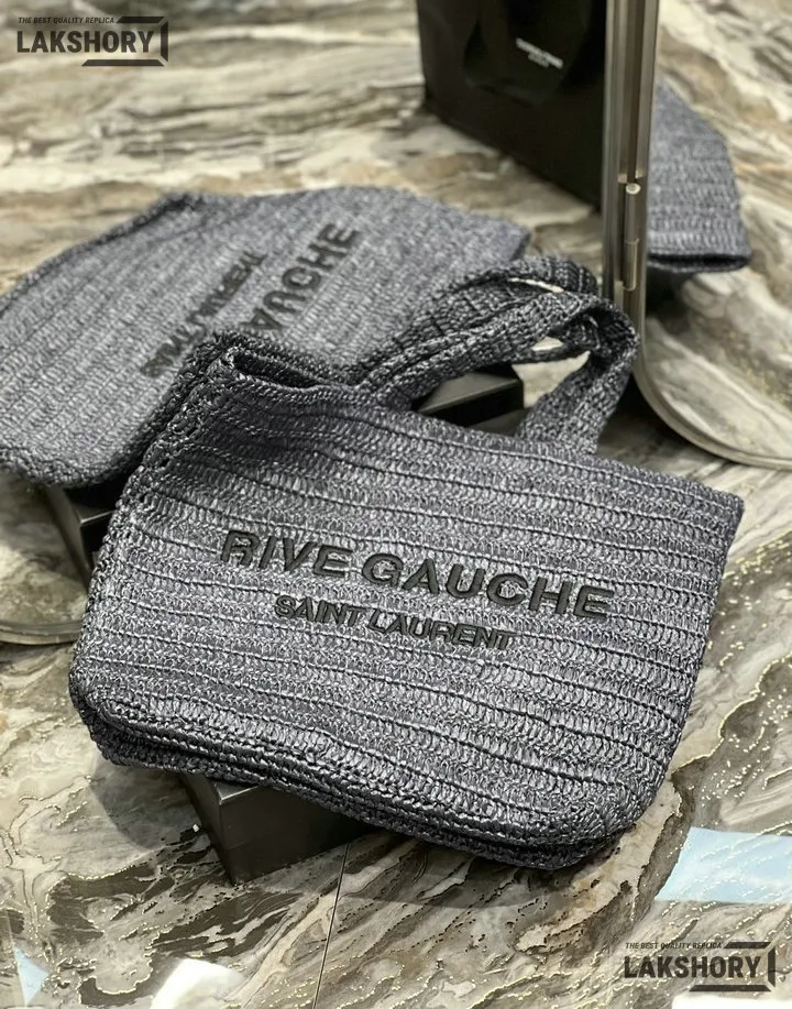 YSL 1:1 Mirror Replica Raffia Embroidered Rive Gauche Tote Bag 38CM/15IN Replica Tote Bags YSL 1:1 Mirror Replica Raffia Embroidered Rive Gauche Tote Bag 38CM/15IN Replica Tote Bags