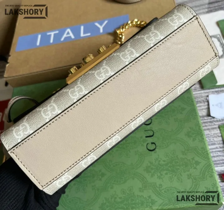 Gucci 1:1 Mirror Replica GG Supreme Metallic Mini Padlock 22CM/8.7IN Gucci Replica Padlock Bags Gucci 1:1 Mirror Replica GG Supreme Metallic Mini Padlock 22CM/8.7IN Gucci Replica Padlock Bags