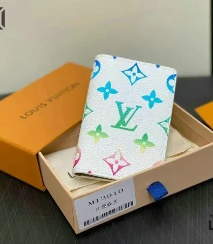 Louis Vuitton 1:1 Mirror Replica Iridescent Pocket Monogram Organizer 7.5CM/3IN Louis Vuitton Replica Wallets