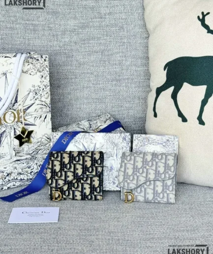 Dior 1:1 Mirror Replica Saddle Lotus Wallet Dior Oblique Jacquard Christian Dior Replica Wallets