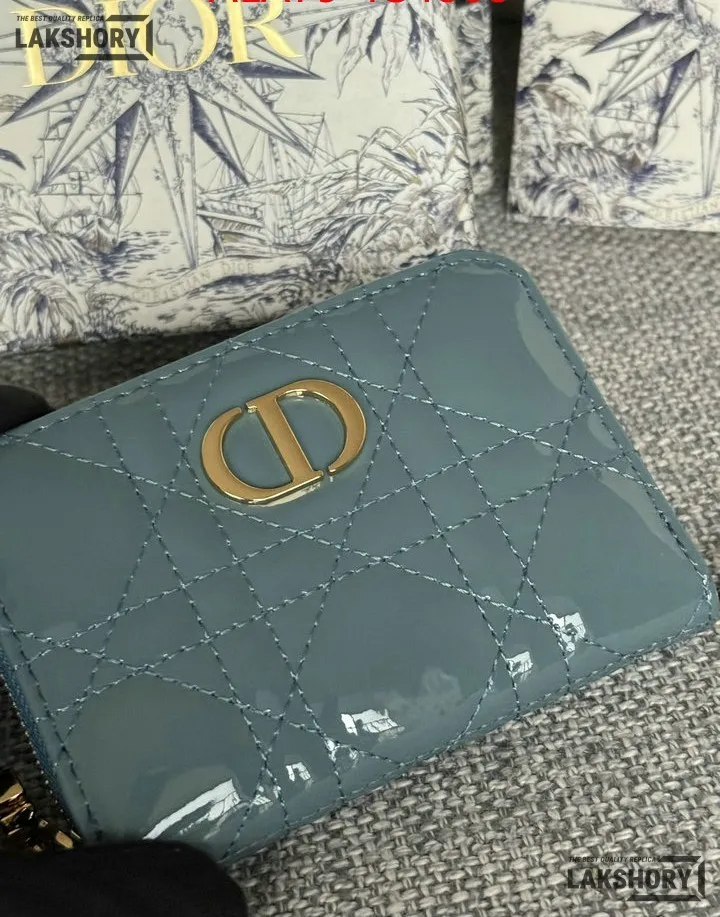 Dior 1:1 Mirror Replica Dior Microcannage Patent Leather Croisiere Wallet on Chain 11CM/4.3IN Christian Dior Replica Wallets Dior 1:1 Mirror Replica Dior Microcannage Patent Leather Croisiere Wallet on Chain 11CM/4.3IN Christian Dior Replica Wallets