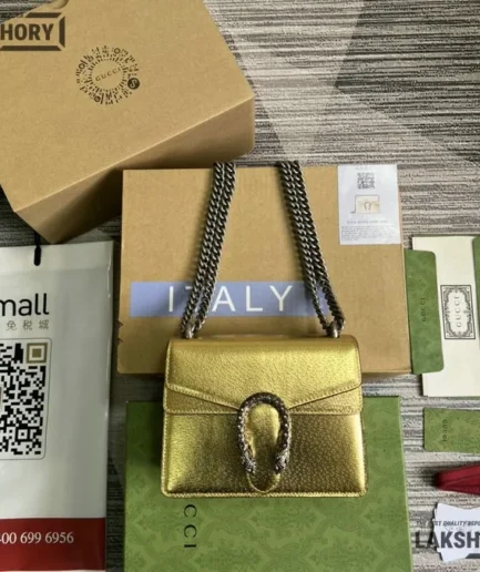 Gucci 1:1 Mirror Replica Dionysus GG Supreme Small Shoulder Bag 20CM/7.9IN Gucci Replica Dionysus Bags