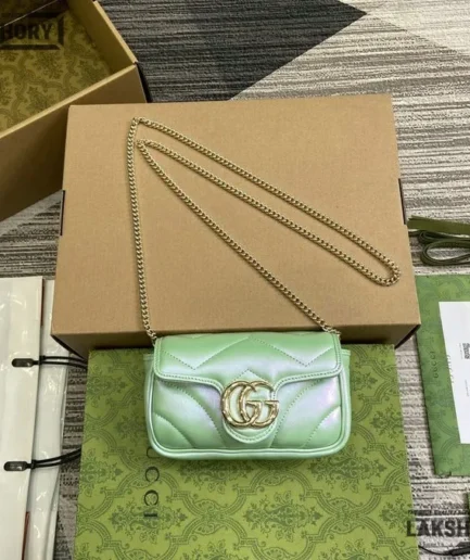 Gucci 1:1 Mirror Replica GG Marmont Chevron Mini Camera Bag 6.5CM/6.5IN Gucci Replica Marmont Bags