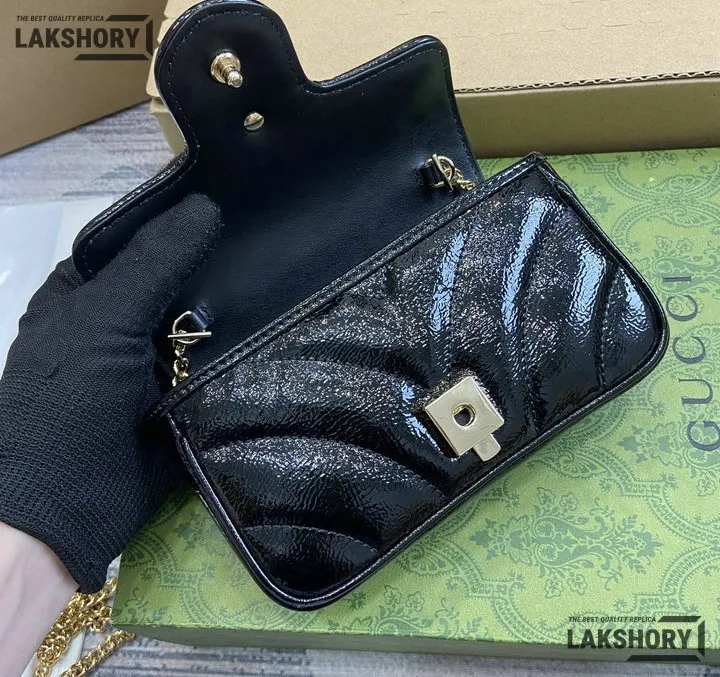 Gucci 1:1 Mirror Replica Lambskin Matelasse Super Mini GG Marmont 16.5CM/6.5IN Gucci Replica Marmont Bags Gucci 1:1 Mirror Replica Lambskin Matelasse Super Mini GG Marmont 16.5CM/6.5IN Gucci Replica Marmont Bags