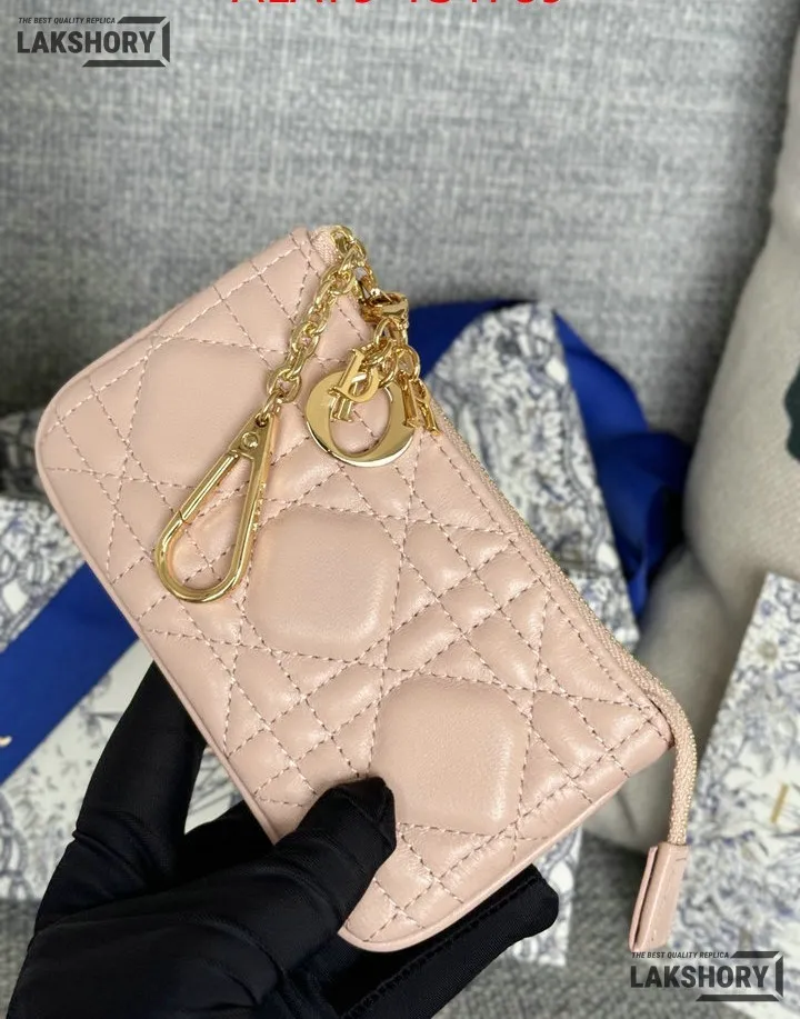 Dior 1:1 Mirror Replica Lambskin Cannage Lady Dior Zipped Key Case 7.6CM/3IN Christian Dior Replica Wallets Dior 1:1 Mirror Replica Lambskin Cannage Lady Dior Zipped Key Case 7.6CM/3IN Christian Dior Replica Wallets