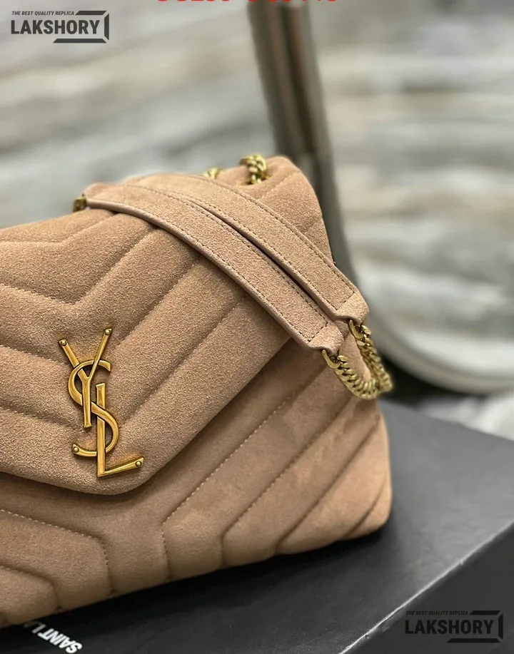 YSL 1:1 Mirror Replica Suede Calfskin Small Loulou Chain Satchel 24CM/9.4IN Replica Crossbody Bags YSL 1:1 Mirror Replica Suede Calfskin Small Loulou Chain Satchel 24CM/9.4IN Replica Crossbody Bags