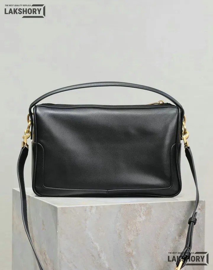YSL 1:1 Mirror Replica Camera Supple Shoulder Bag Black 28CM/11IN Replica Hobo Bags YSL 1:1 Mirror Replica Camera Supple Shoulder Bag Black 28CM/11IN Replica Hobo Bags