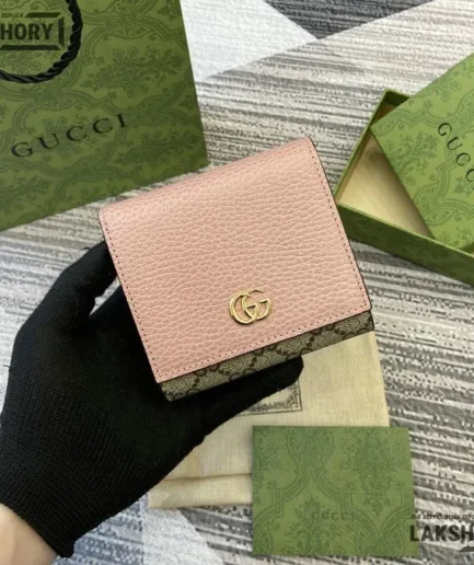 Gucci 1:1 Mirror Replica GG Marmont Bi-color Medium Wallet 12CM/4.7IN Gucci Replica Wallets