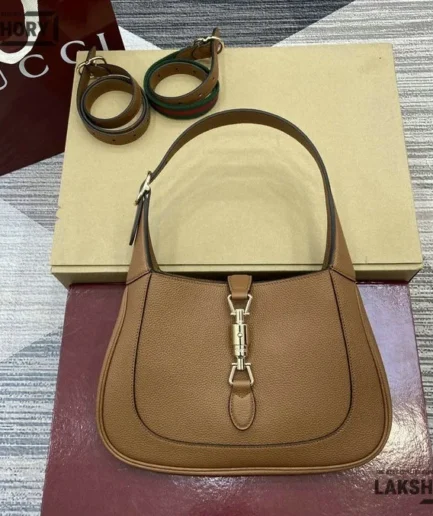 Gucci 1:1 Mirror Replica Natural Jackie 1961 Medium Textured Bag 27.5CM/10.8IN Gucci Replica Jackie Bags