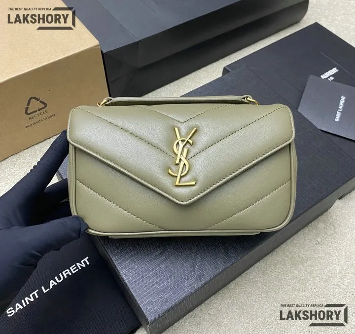 YSL 1:1 Mirror Replica Loulou Matelassé Shoulder Bag Light Sage Replica Crossbody Bags YSL 1:1 Mirror Replica Loulou Matelassé Shoulder Bag Light Sage Replica Crossbody Bags