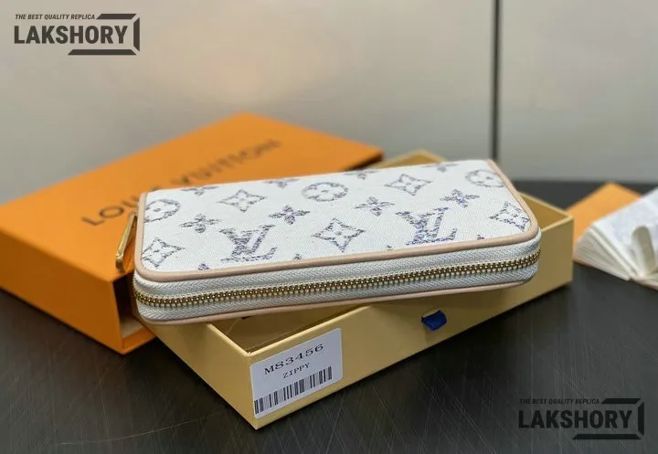 Louis Vuitton 1:1 Mirror Replica Zippy Wallet Mahina Leather White Blue 19.5CM/7.7IN Louis Vuitton Replica Wallets Louis Vuitton 1:1 Mirror Replica Zippy Wallet Mahina Leather White Blue 19.5CM/7.7IN Louis Vuitton Replica Wallets