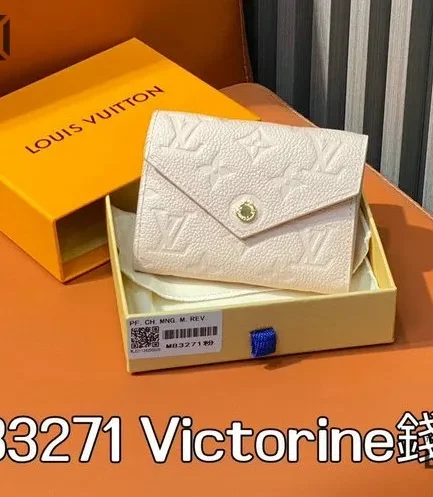 Louis Vuitton 1:1 Mirror Replica White Empreinte Monogram Leather Victorine Wallet 12CM/4.7IN Louis Vuitton Replica Wallets