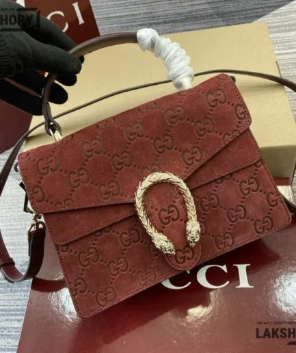 Gucci 1:1 Mirror Replica Dionysus Mini GG Suede Top Handle Bag 22CM/8.7IN Gucci Replica Dionysus Bags