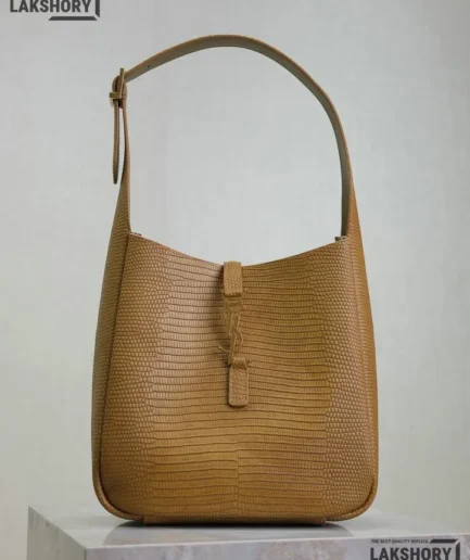 YSL 1:1 Mirror Replica Le 5 A 7 Shoulder Bag Dark Pistachio 23CM/9.1IN Replica Hobo Bags