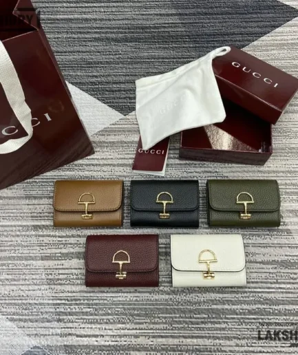 Gucci 1:1 Mirror Replica Softbit Card Case Leather Wallet 10.5CM/4.1IN Gucci Replica Wallets