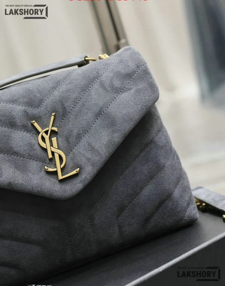YSL 1:1 Mirror Replica Suede Calfskin Small Loulou Chain Satchel 24CM/9.4IN Replica Crossbody Bags YSL 1:1 Mirror Replica Suede Calfskin Small Loulou Chain Satchel 24CM/9.4IN Replica Crossbody Bags