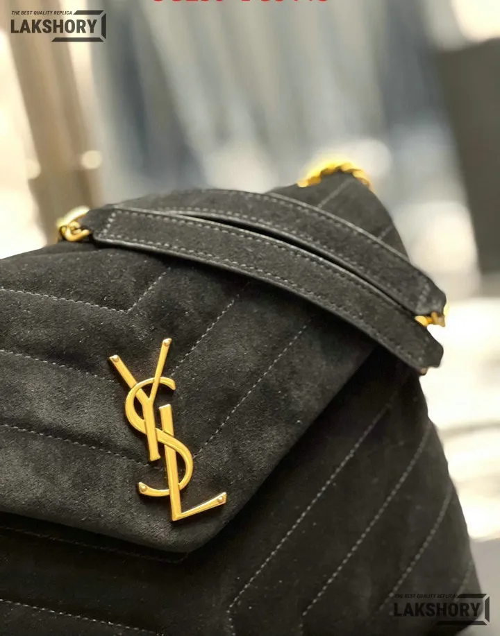 YSL 1:1 Mirror Replica Suede Calfskin Small Loulou Chain Satchel 24CM/9.4IN Replica Crossbody Bags YSL 1:1 Mirror Replica Suede Calfskin Small Loulou Chain Satchel 24CM/9.4IN Replica Crossbody Bags