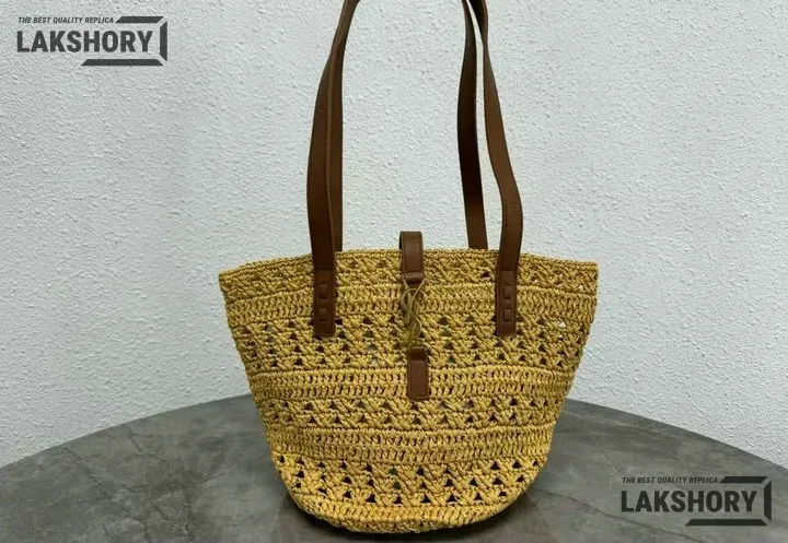 YSL 1:1 Mirror Replica Raffia Panier Monogram Shopper Bag 38CM/15IN Replica Tote Bags YSL 1:1 Mirror Replica Raffia Panier Monogram Shopper Bag 38CM/15IN Replica Tote Bags