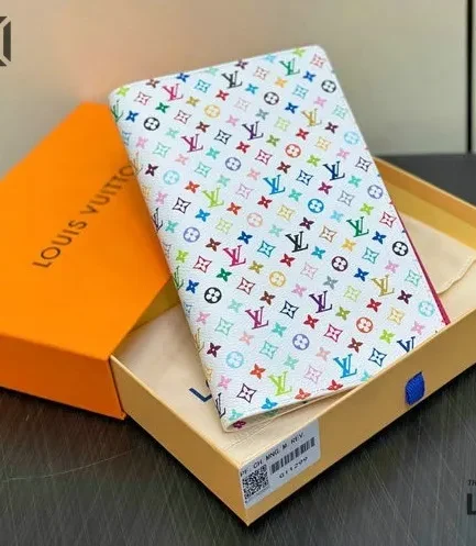 Louis Vuitton 1:1 Mirror Replica LV X TM Monogram Multicolor Emily Notebook Cover MM White 22.5CM/8.9IN Louis Vuitton Replica Wallets