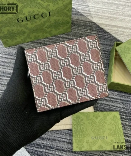 Gucci 1:1 Mirror Replica Bi-fold Wallet w/ GG Shadow Canvas 9CM/3.5IN Gucci Replica Wallets