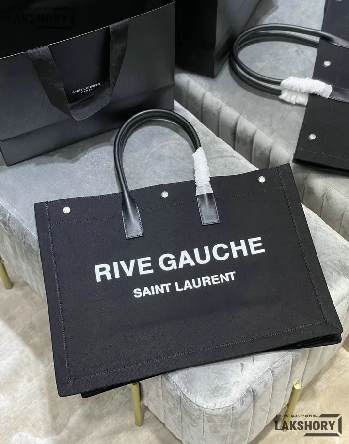 YSL 1:1 Mirror Replica Linen Calfskin Rive Gauche Tote Natural 48CM/18.9IN Replica Tote Bags YSL 1:1 Mirror Replica Linen Calfskin Rive Gauche Tote Natural 48CM/18.9IN Replica Tote Bags