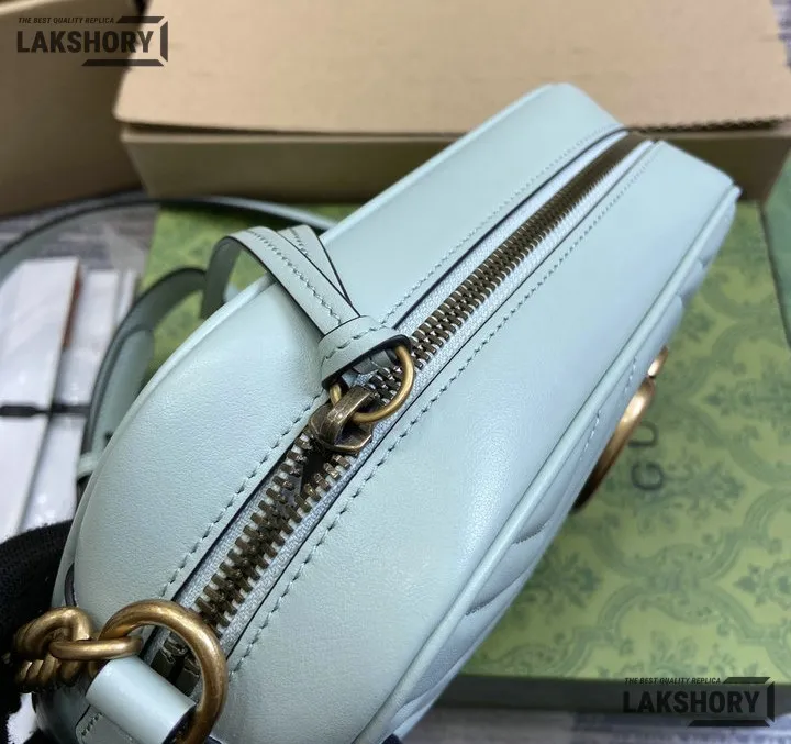 Gucci 1:1 Mirror Replica Medium GG Marmont Chain Light Blue 24CM/9.4IN Gucci Replica Marmont Bags Gucci 1:1 Mirror Replica Medium GG Marmont Chain Light Blue 24CM/9.4IN Gucci Replica Marmont Bags