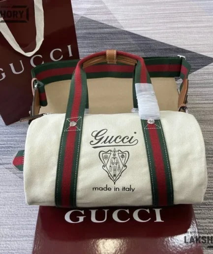 Gucci 1:1 Mirror Replica Small Printed Canvas Duffle Bag 30CM/11.8IN Gucci Replica Ophidia Bags