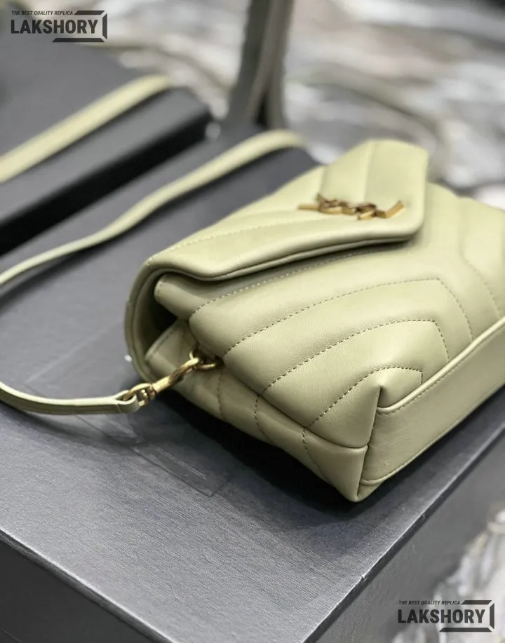 YSL 1:1 Mirror Replica Matelasse Toy Loulou Bag Light Sage 20CM/7.9IN Replica Crossbody Bags YSL 1:1 Mirror Replica Matelasse Toy Loulou Bag Light Sage 20CM/7.9IN Replica Crossbody Bags