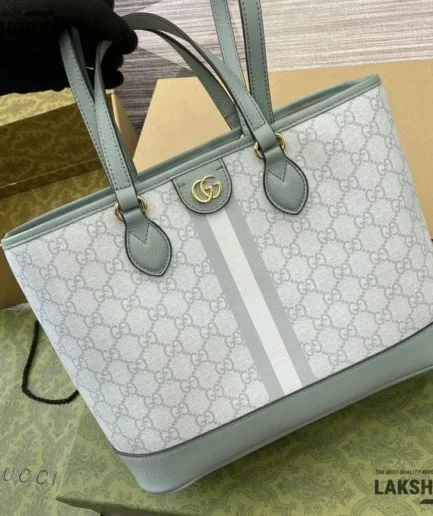 Gucci 1:1 Mirror Replica Small Ophidia GG Leather Tote Bag 31CM/12.2IN Gucci Replica Ophidia Bags