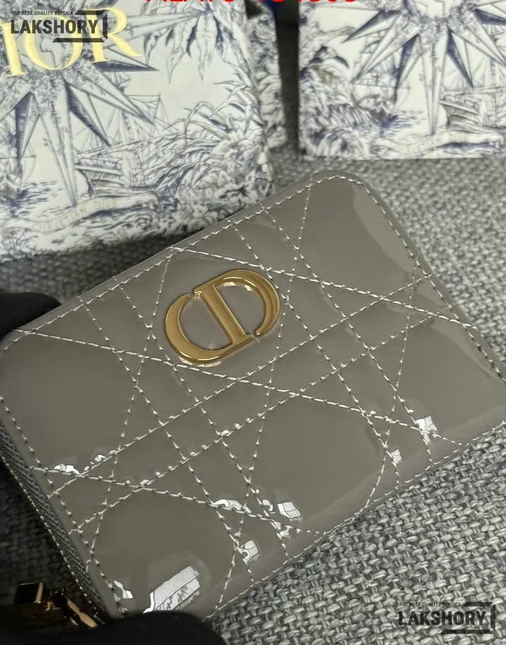 Dior 1:1 Mirror Replica Dior Microcannage Patent Leather Croisiere Wallet on Chain 11CM/4.3IN Christian Dior Replica Wallets Dior 1:1 Mirror Replica Dior Microcannage Patent Leather Croisiere Wallet on Chain 11CM/4.3IN Christian Dior Replica Wallets