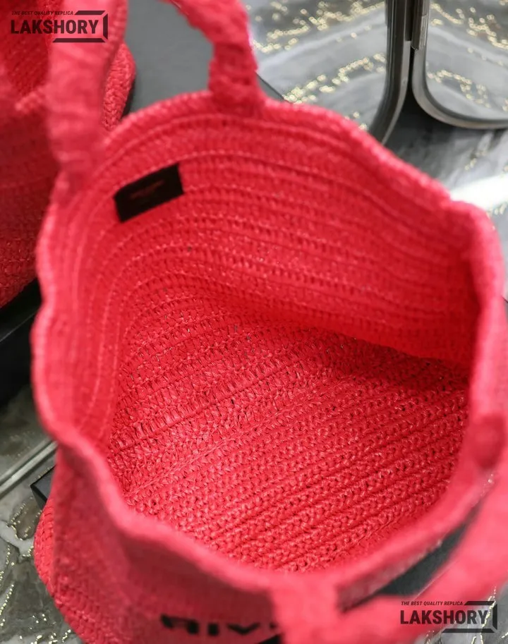 YSL 1:1 Mirror Replica Raffia Embroidered Rive Gauche Tote Bag 38CM/15IN Replica Tote Bags YSL 1:1 Mirror Replica Raffia Embroidered Rive Gauche Tote Bag 38CM/15IN Replica Tote Bags