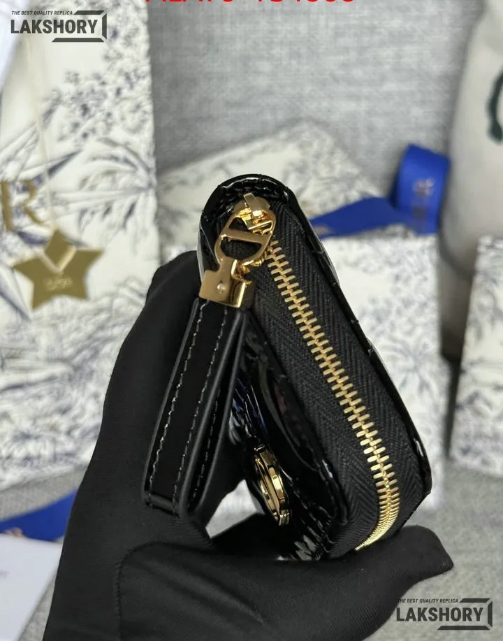 Dior 1:1 Mirror Replica Dior Microcannage Patent Leather Croisiere Wallet on Chain 11CM/4.3IN Christian Dior Replica Wallets Dior 1:1 Mirror Replica Dior Microcannage Patent Leather Croisiere Wallet on Chain 11CM/4.3IN Christian Dior Replica Wallets