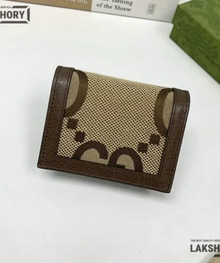 Gucci 1:1 Mirror Replica Diana Card Case Wallet Camel Ebony  19CM/7.5IN Gucci Replica Wallets