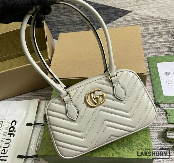 Gucci 1:1 Mirror Replica Medium GG Marmont Black White 25.5CM/10IN Gucci Replica Marmont Bags Gucci 1:1 Mirror Replica Medium GG Marmont Black White 25.5CM/10IN Gucci Replica Marmont Bags