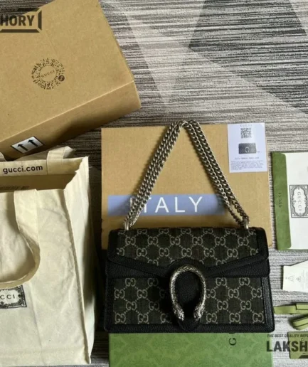 Gucci 1:1 Mirror Replica GG Monogram Dollar Enamel Dionysus Bag 28CM/11IN Gucci Replica Dionysus Bags