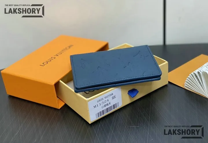 Louis Vuitton 1:1 Mirror Replica Pocket Organizer Taurillon Monogram Sapphire 7.5CM/3IN Louis Vuitton Replica Wallets Louis Vuitton 1:1 Mirror Replica Pocket Organizer Taurillon Monogram Sapphire 7.5CM/3IN Louis Vuitton Replica Wallets