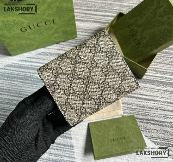Gucci 1:1 Mirror Replica GG Medium Wallet Beige Ebony 11CM/4.3IN Gucci Replica Wallets Gucci 1:1 Mirror Replica GG Medium Wallet Beige Ebony 11CM/4.3IN Gucci Replica Wallets
