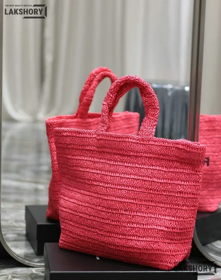 YSL 1:1 Mirror Replica Raffia Embroidered Rive Gauche Tote Bag 38CM/15IN Replica Tote Bags YSL 1:1 Mirror Replica Raffia Embroidered Rive Gauche Tote Bag 38CM/15IN Replica Tote Bags