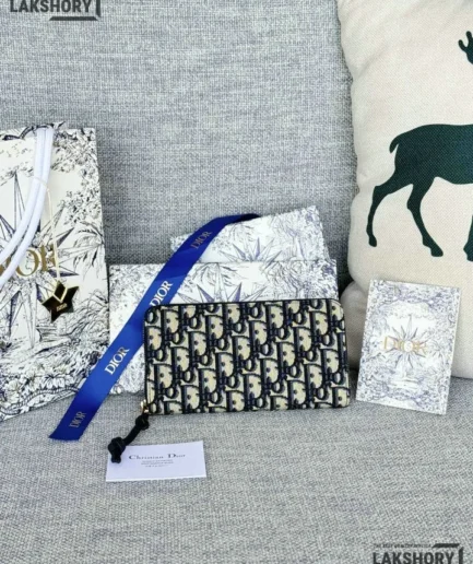 Dior 1:1 Mirror Replica Oblique 30 Montaigne Zip Around Wallet  19.5CM/7.7IN Christian Dior Replica Wallets