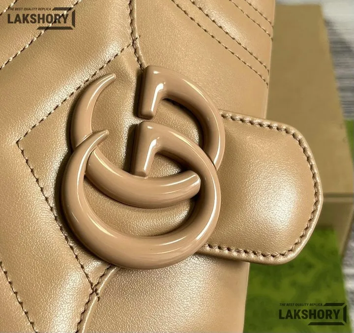 Gucci 1:1 Mirror Replica Matelasse GG Marmont 2.0 Monochrome Bag 26.5CM/10.4IN Gucci Replica Marmont Bags Gucci 1:1 Mirror Replica Matelasse GG Marmont 2.0 Monochrome Bag 26.5CM/10.4IN Gucci Replica Marmont Bags