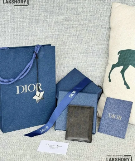 Dior 1:1 Mirror Replica Oblique Galaxy Leather Bifold Card Holder 11.2CM/4.4IN Christian Dior Replica Wallets
