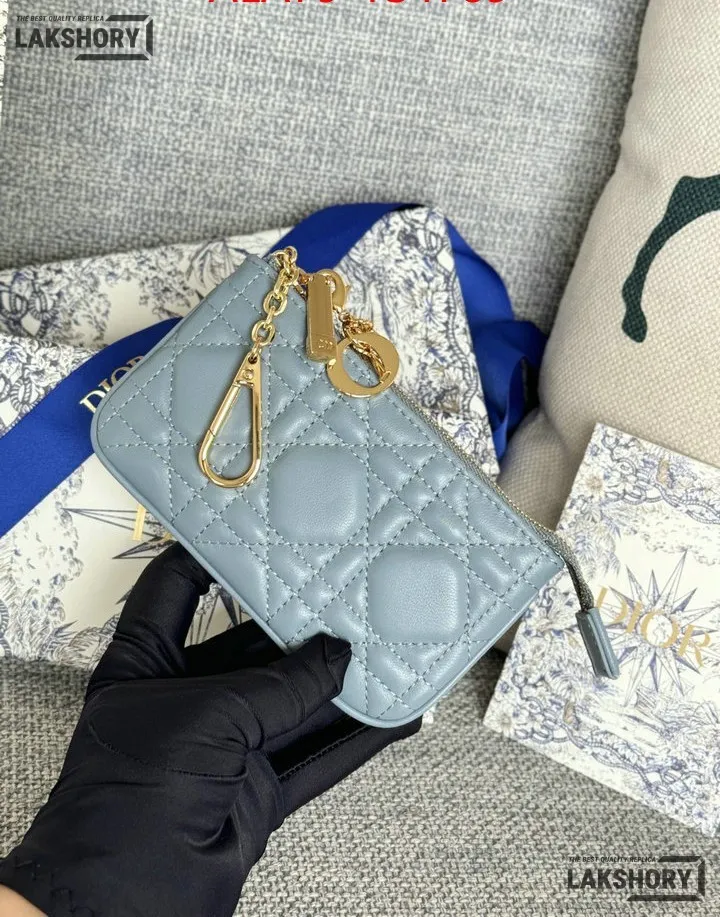 Dior 1:1 Mirror Replica Lambskin Cannage Lady Dior Zipped Key Case 7.6CM/3IN Christian Dior Replica Wallets Dior 1:1 Mirror Replica Lambskin Cannage Lady Dior Zipped Key Case 7.6CM/3IN Christian Dior Replica Wallets