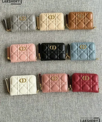 Dior 1:1 Mirror Replica Supple Cannage Caro Scarlet Zipped Wallet 11CM/4.3IN Christian Dior Replica Wallets