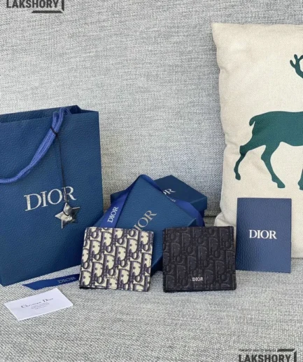 Dior 1:1 Mirror Replica Oblique Bi-Fold Compact Wallet 9.5CM/3.7IN Christian Dior Replica Wallets