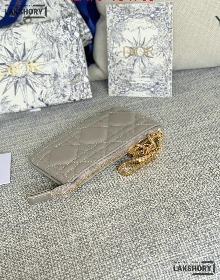 Dior 1:1 Mirror Replica Lambskin Cannage Lady Dior Zipped Key Case 7.6CM/3IN Christian Dior Replica Wallets Dior 1:1 Mirror Replica Lambskin Cannage Lady Dior Zipped Key Case 7.6CM/3IN Christian Dior Replica Wallets